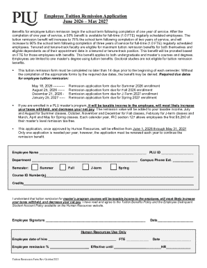 Employee Tuition Remission Application
