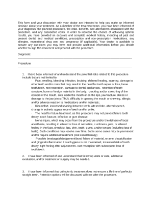 Orthodontic Treatment Consent Form