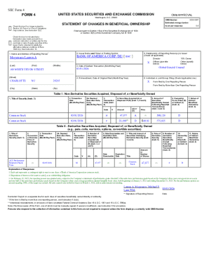 SEC Form 4 Statement of Changes in Beneficial Ownership