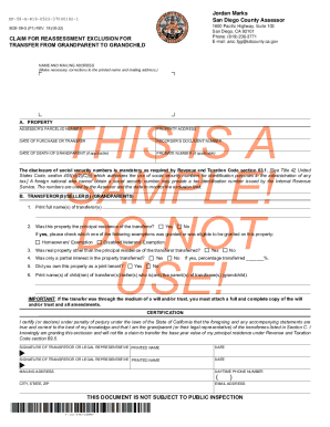California Grandparent-Grandchild Reassessment Exclusion Form