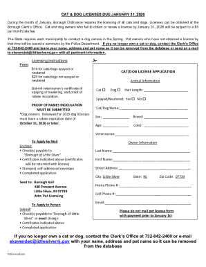 Cat and Dog License Application