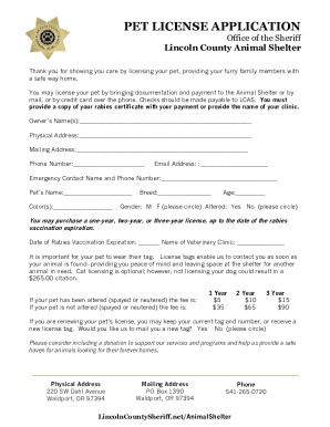 Pet License Application