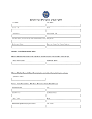 Employee Personal Data Form