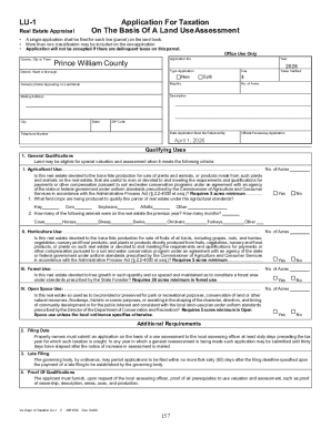 Virginia LU-1 Application for Taxation