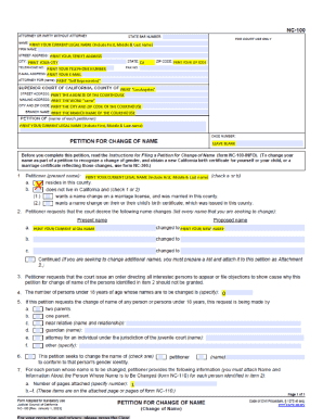 California Name Change Petition