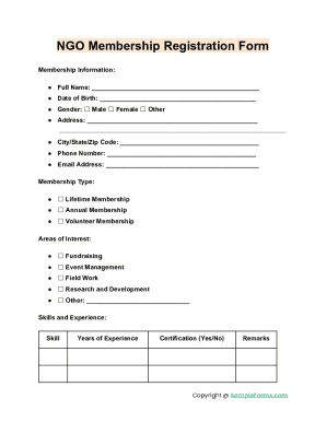 NGO Membership Registration Form