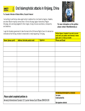 Petition to End Islamophobic Attacks in Xinjiang