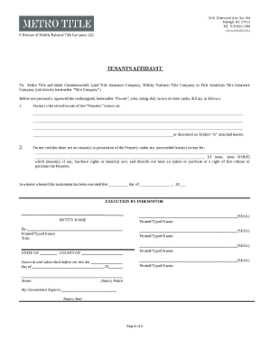 Tenants Affidavit