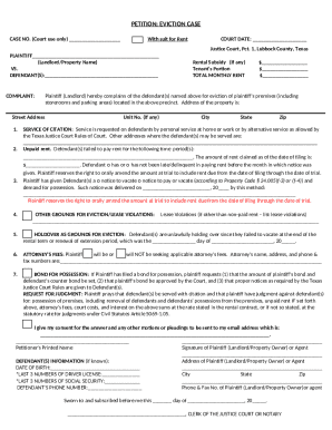 Texas Eviction Petition Form