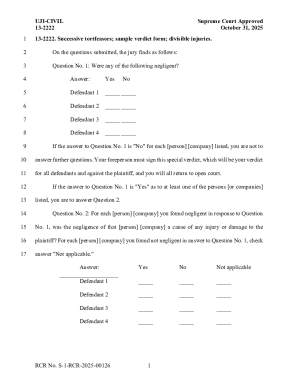 Civil Jury Verdict Form 13-2222
