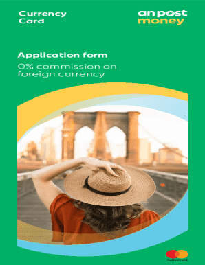 An Post Money Currency Card Application Form