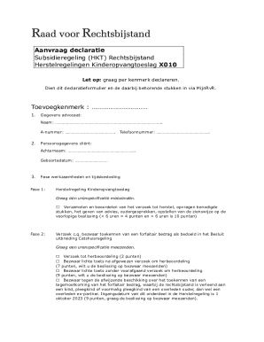 Childcare Allowance Restitution Declaration Form