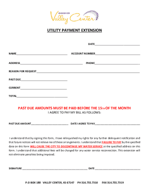 Utility Payment Extension Form
