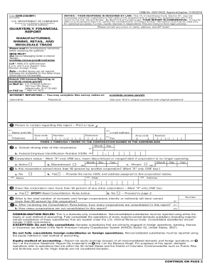 Quarterly Financial Report for Manufacturing, Mining, Retail, and Wholesale Trade