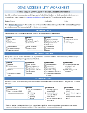 OSAS Accessibility Worksheet