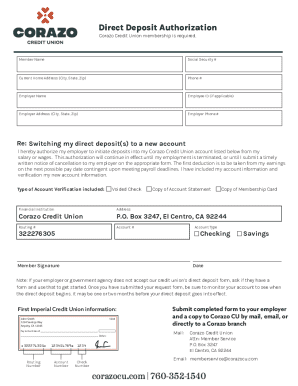 Direct Deposit Authorization Form