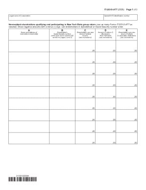 Form IT-203-S-ATT Attachment to Form IT-203-S Tax Year 2025