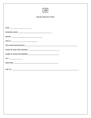 Pricing Request Form