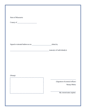Minnesota Notary Acknowledgment Form