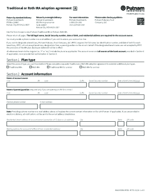 Putnam Traditional or Roth IRA Adoption Agreement