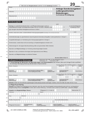German Tax Form Lohnsteuerermäßigung