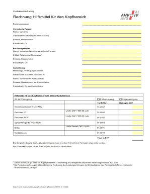 Swiss Disability Insurance Head Area Aid Invoice