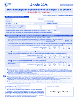 Swiss Cantonal Withholding Tax Declaration Form