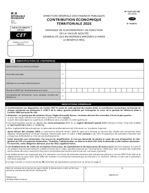 French Economic Contribution Territorial Form 1327-CET-SD
