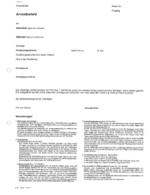 Swiss Arrest Order Form