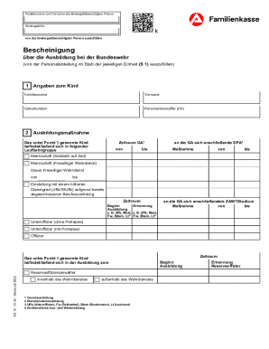German Military Training Certification for Child Allowance
