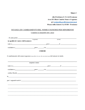 Minor Name Change Request