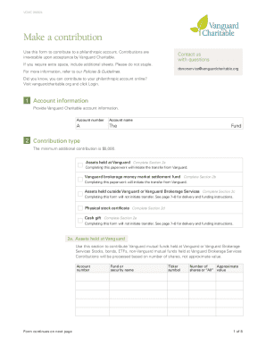 Vanguard Charitable Contribution Form