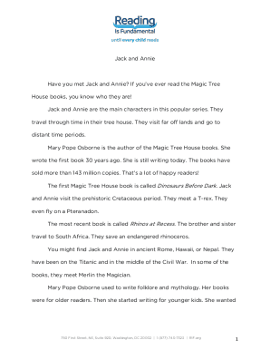 Magic Tree House Reading Comprehension Quiz