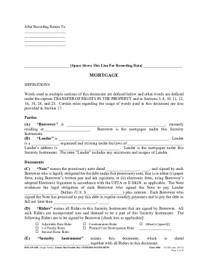 Delaware Mortgage Agreement Form 3008