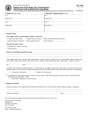 Utah Tax Commission Appeal Petition