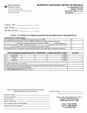 2025 Keystone Mercantile Tax Annual Return