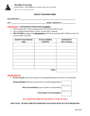 Ballot Tracking Form