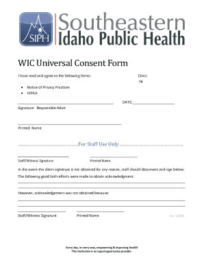 WIC Universal Consent Form
