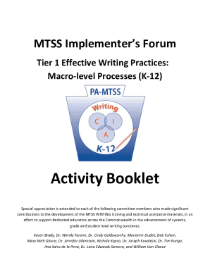 MTSS Writing Activity Booklet