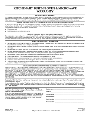 KitchenAid Built-In Oven & Microwave Warranty