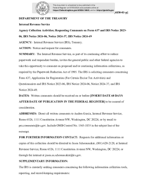 IRS Form 637 Application for Registration