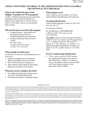 Limited Income Newly Eligible Transition (LI NET) Program Application Form