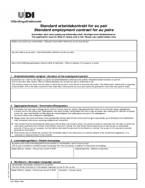 Norwegian Au Pair Employment Contract