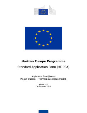 Horizon Europe Standard Application Form