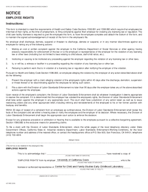 California Employee Rights Notice