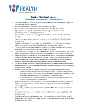 Dental Therapist Practice Plan Contract