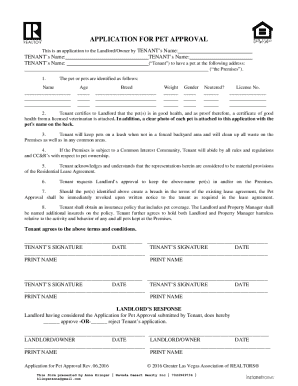 Application for Pet Approval