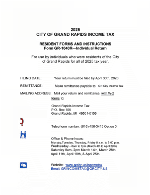 City of Grand Rapids Income Tax Resident Form