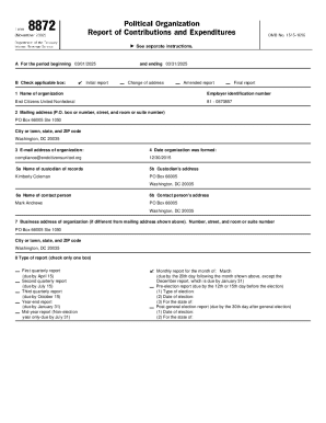 FEC Form 1 Quarterly Report