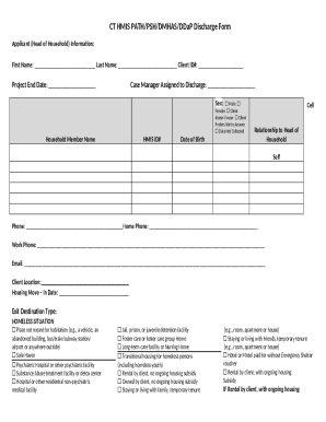 CT HMIS PATH Discharge Form